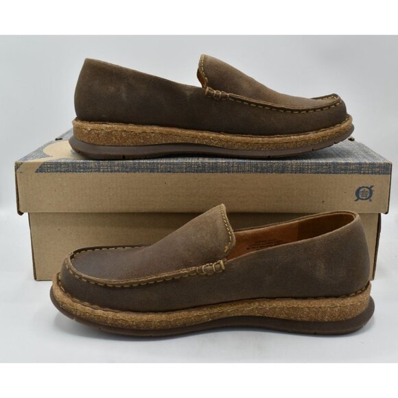 Born Mens Size 11.5 Baylor Taupe Distressed Suede Slip On Loafers Shoes - Picture 9 of 11